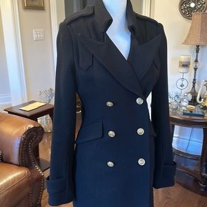 Beautiful Smythe military coat with contrasting gold buttons